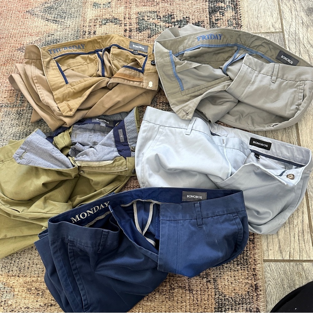 Mens Bonobos Pants BUNDLE Khaki Navy Grey sz 31/30 - Picture 2 of 7